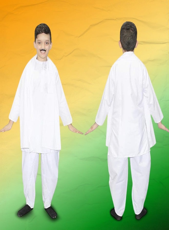 كاكو فانسي دريسيس زي تنكري من البوليستر لشخصية تشاندرا شيخار آزاد للأولاد من كاكو | زي تنكري لبطل قومي ومناضل من أجل الحرية، مناسب ليوم الاستقلال ويوم الجمهورية - 7-8 سنوات، أبيض - Image 3